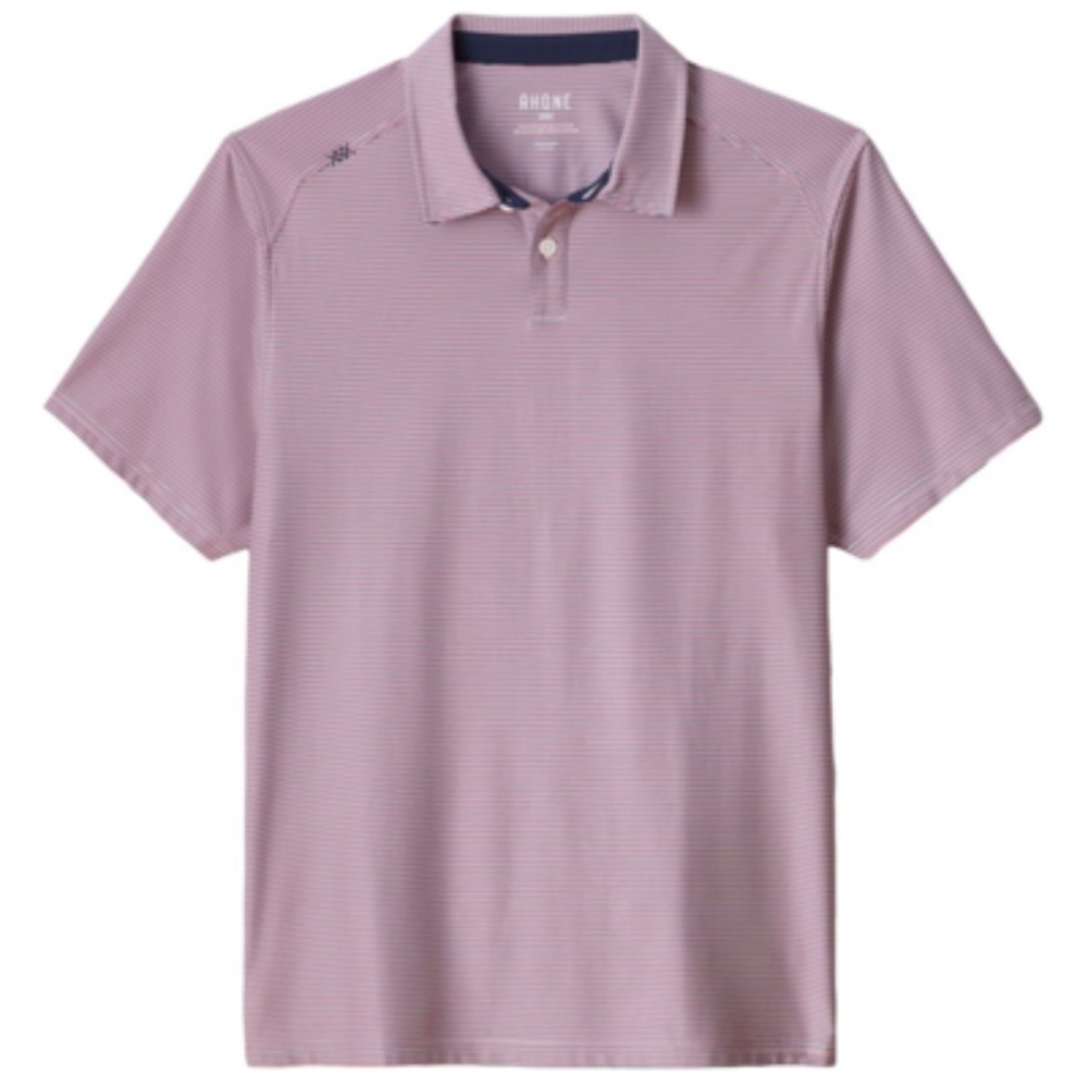 Rhone Commuter Golf Stripe Polo Shirt - Men's Size S - Red Blue  Brand new with